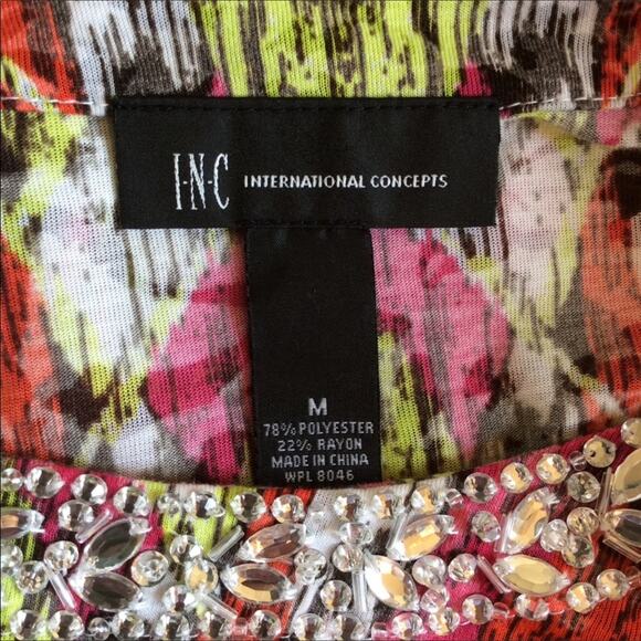 INC International Concepts Embellished Top Medium - Picture 4 of 4